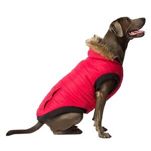 Canada Pooch North Pole Parka Red Puffer Dog Coat Size 20 (33-40lb)